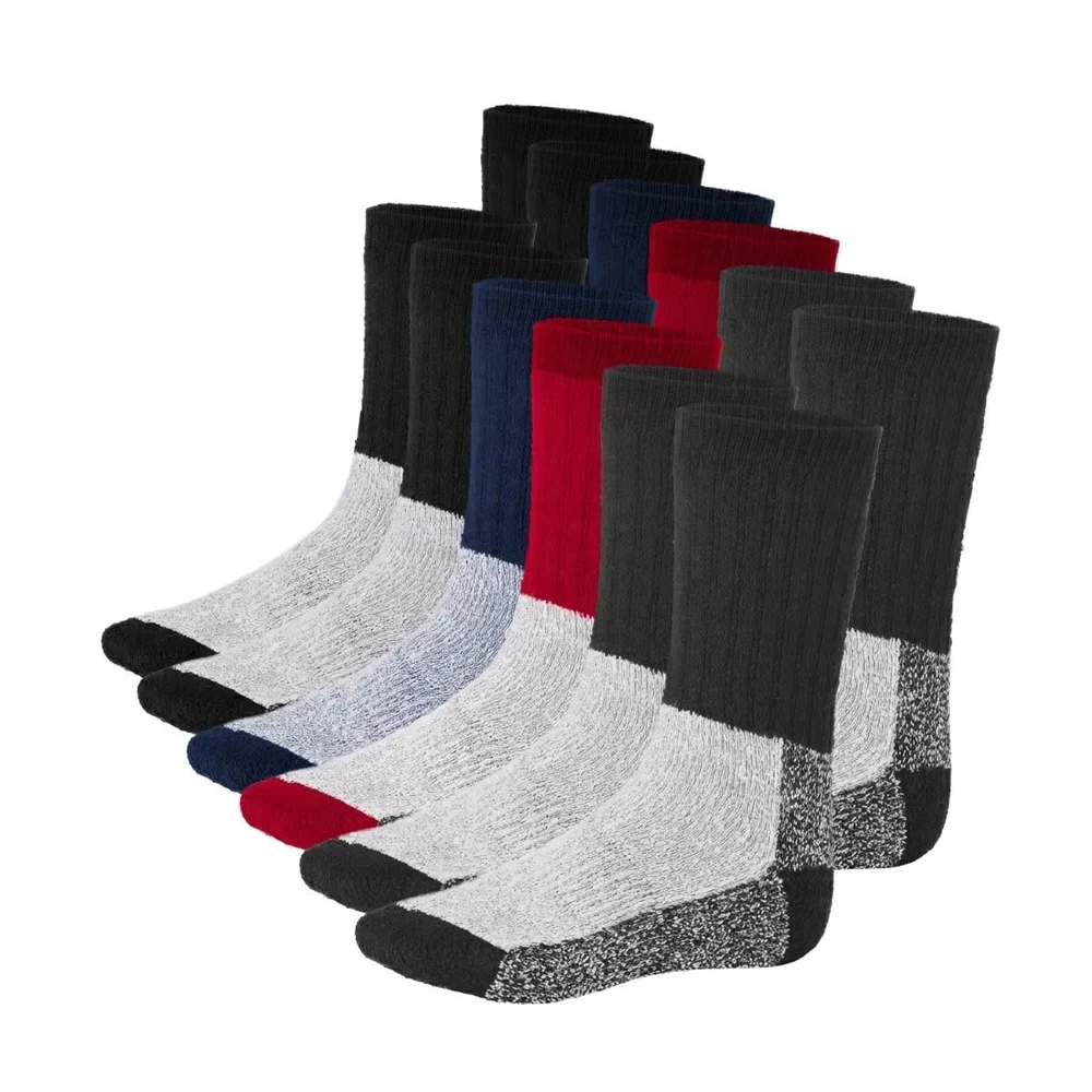 Women and Men Merino Wool Hiking Crew Socks, 6 Pairs
