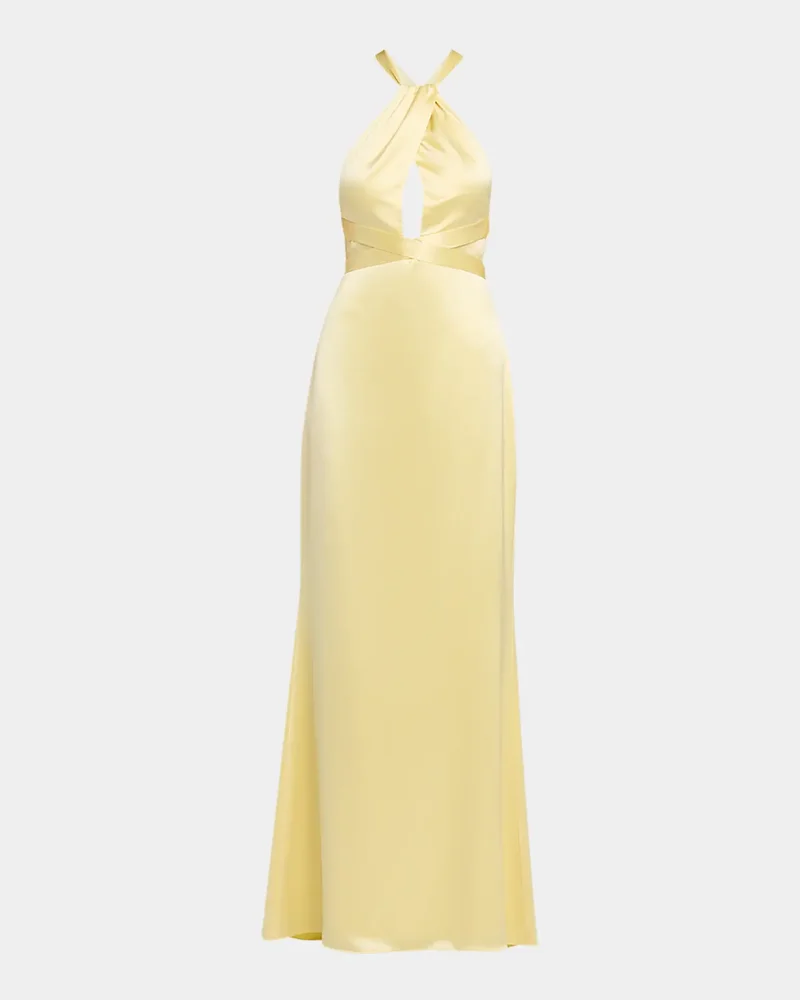 Magnolia Satin Halter Dress
