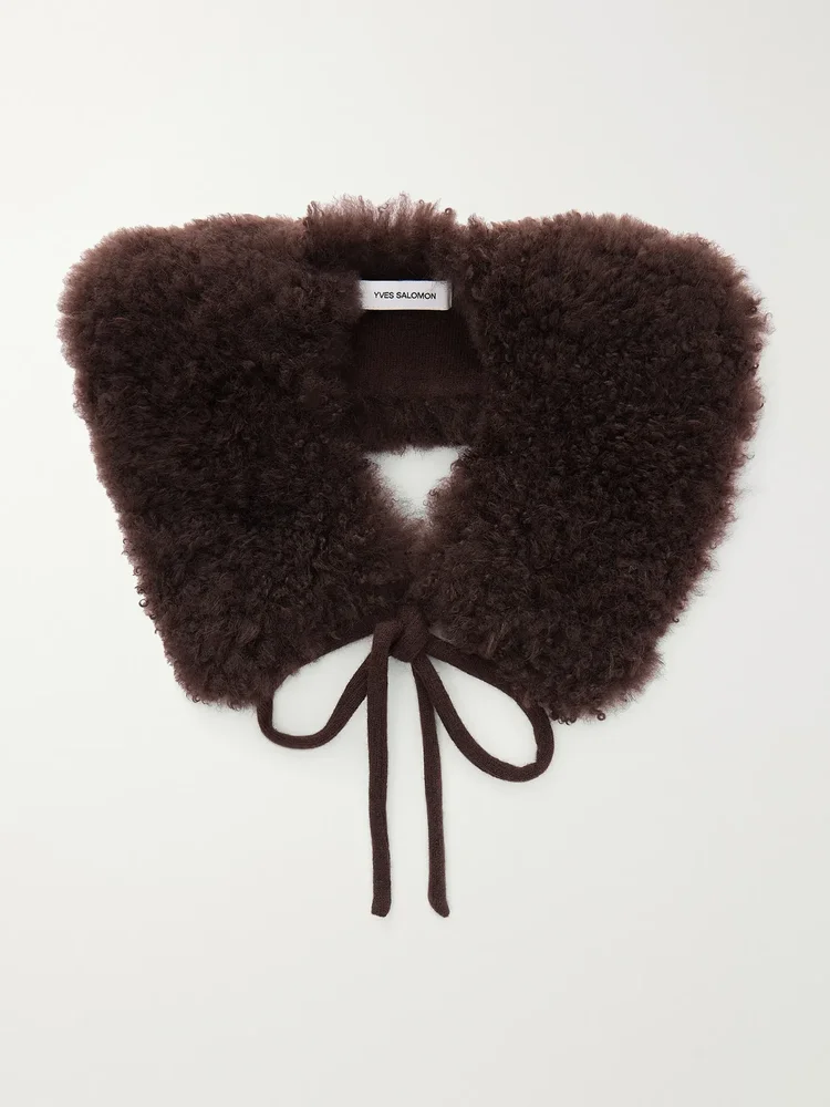 Wool-trimmed shearling collar