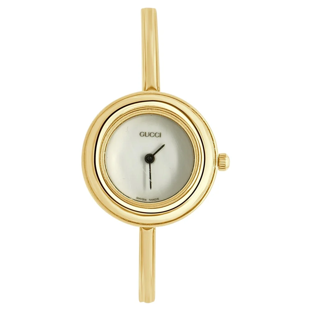 Vintage 11/12.2 Change-Bezel Bangle Watch, Gold-Plated 26mm