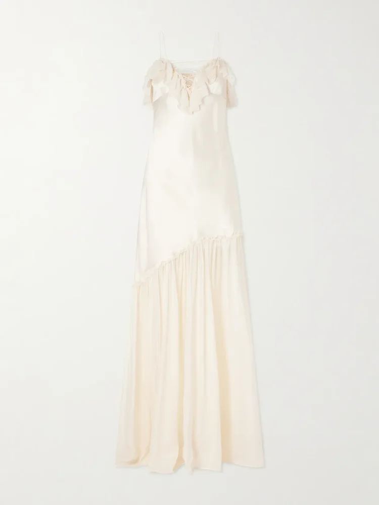 Elaria ruched silk maxi dress