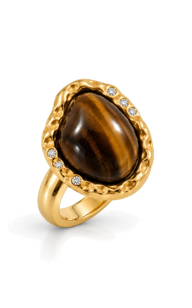 The Lola Ring In Gold With Tigers Eye