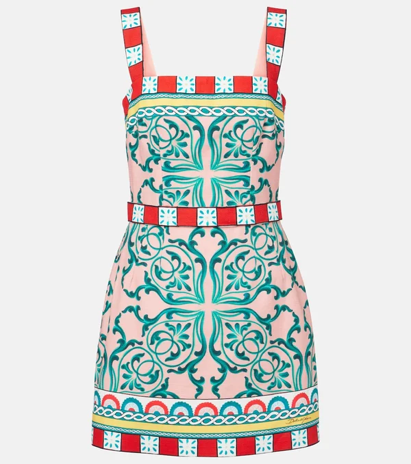 Taormina printed cotton-blend minidress in multicoloured - Dolce Gabbana