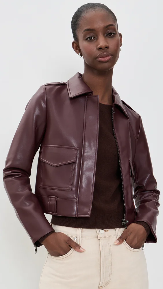 Bex Shrunken Faux Leather Jacket