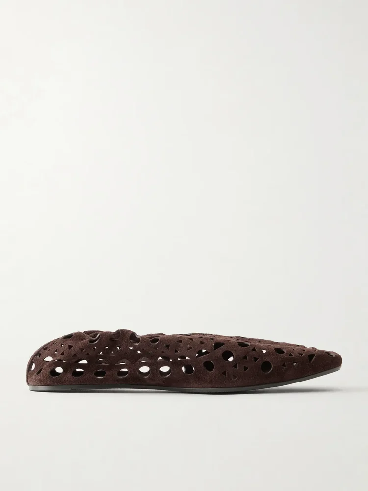 Neo Vienne perforated suede ballet flats