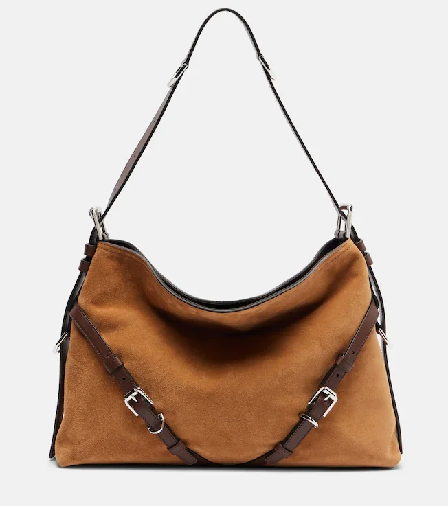 Voyou Medium suede shoulder bag