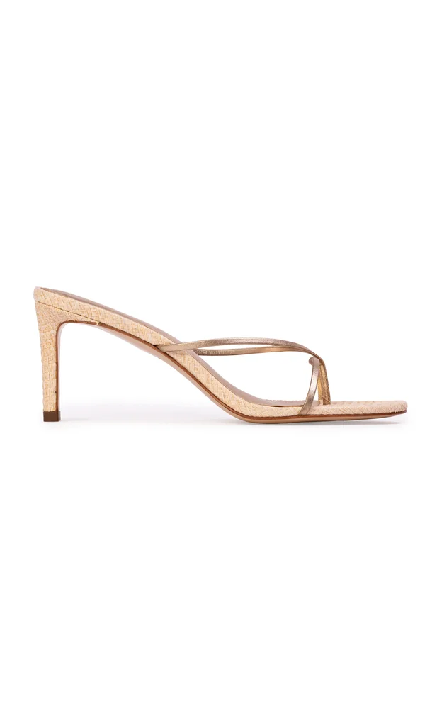 Jade Raffia Mules