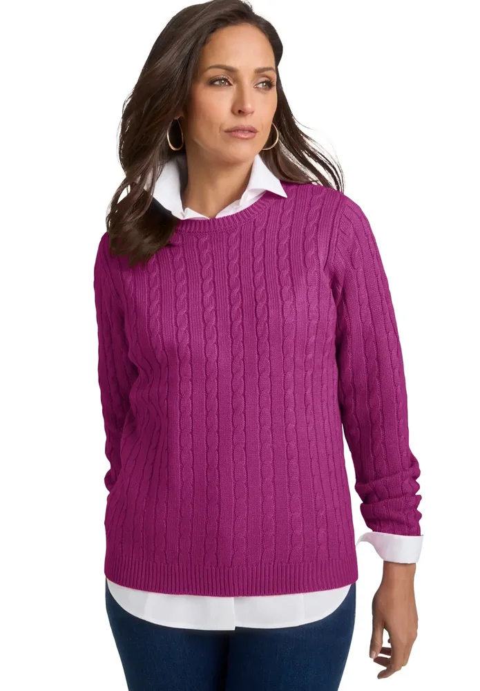 Cable Crewneck Sweater