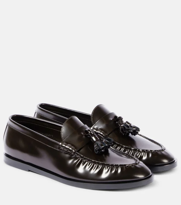 Leather loafers in brown - The Row