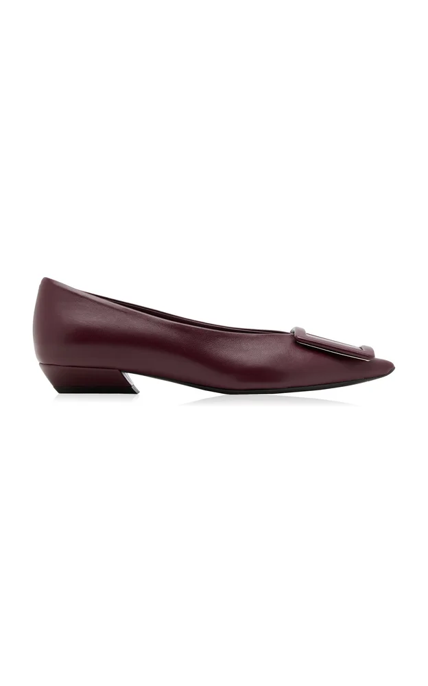 Buckled Leather Ballet Flats