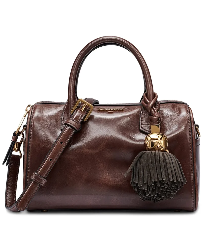 Perette Burnished Barrel Crossbody Bag