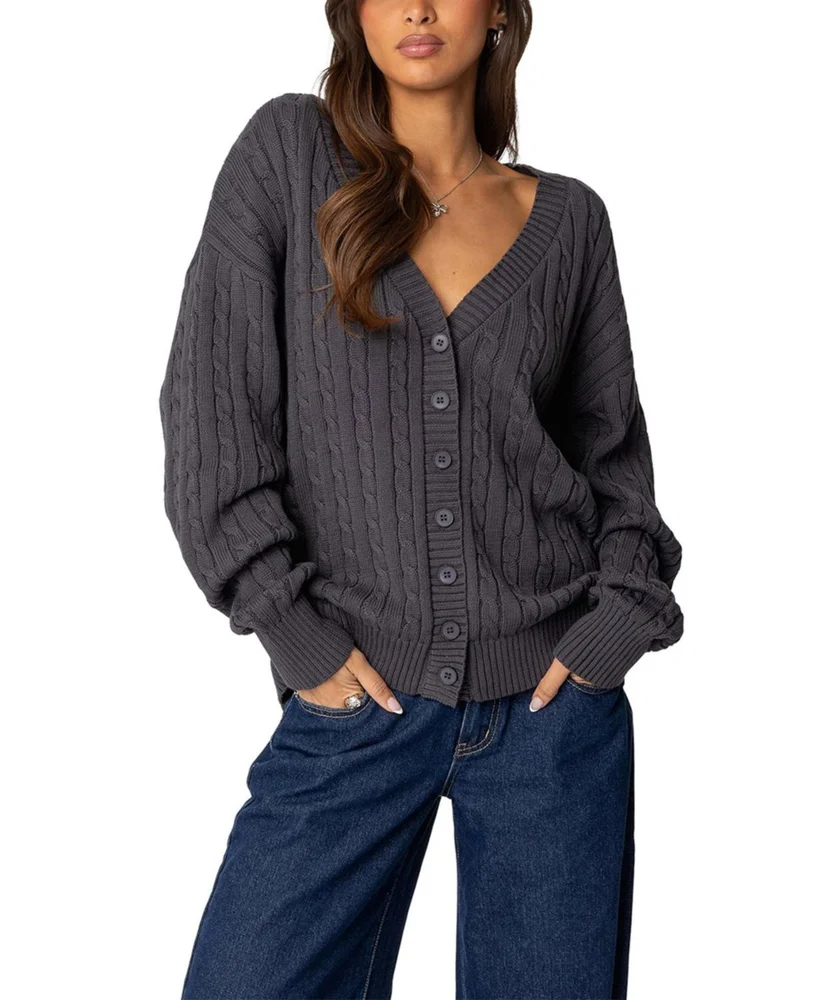 Francine Oversized V Neck Cardigan