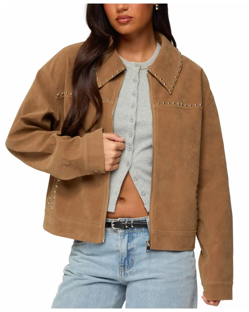 Memphis Studded Faux Suede Jacket