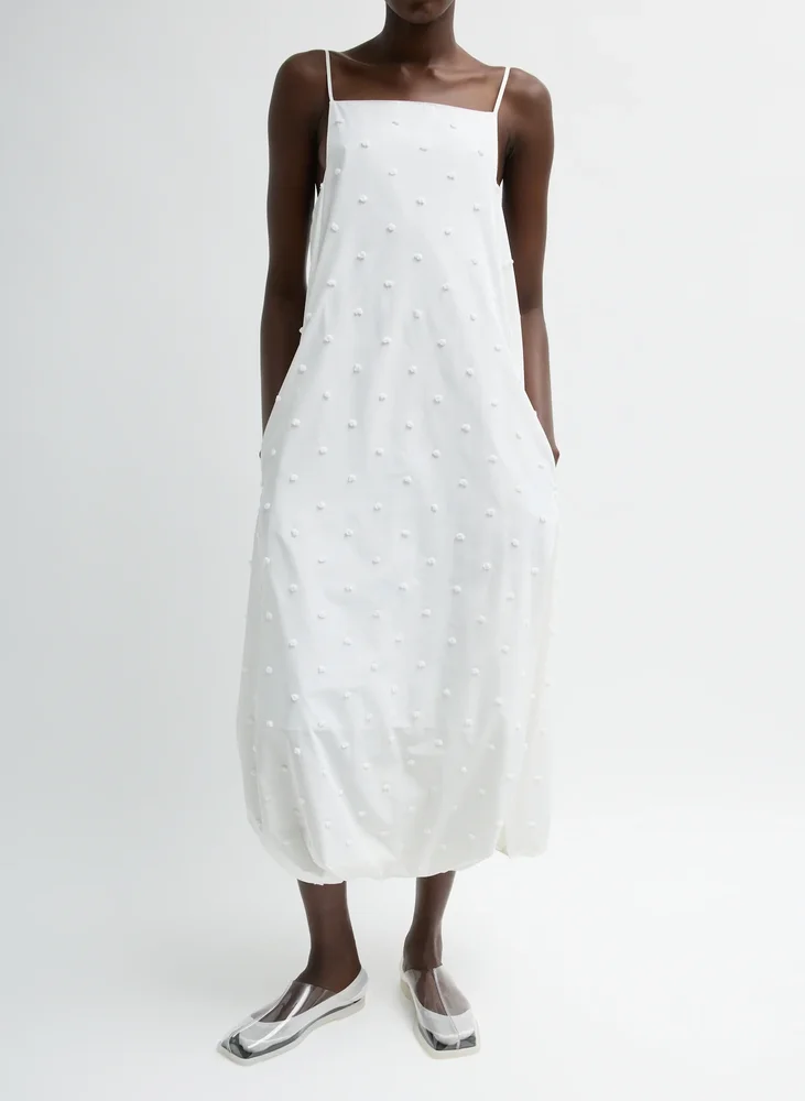 Tech Swiss Dot Square Neck Cami Dress
