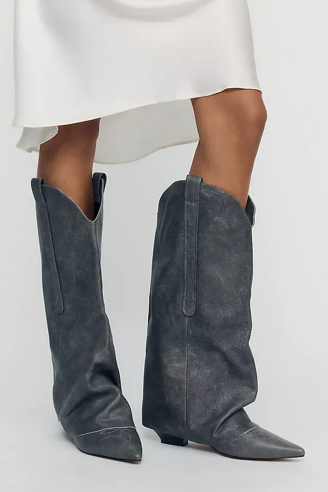 By Anthropologie Slouchy Western Boots