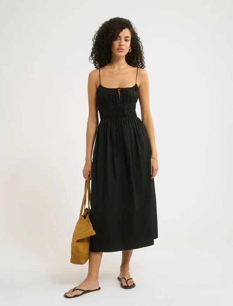 Positano Midi Dress, Black