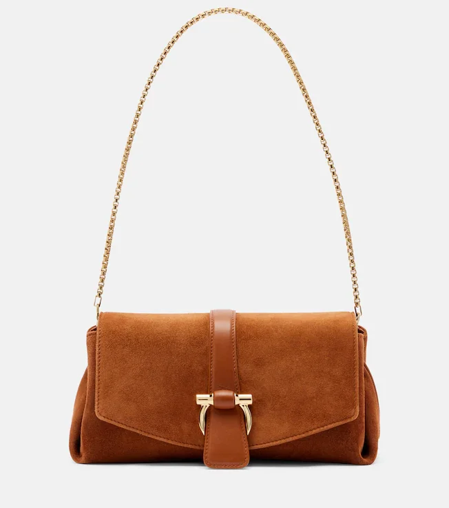 Flap Small suede shoulder bag