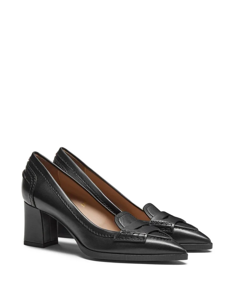 Women's Leather Mid-Heel Pumps