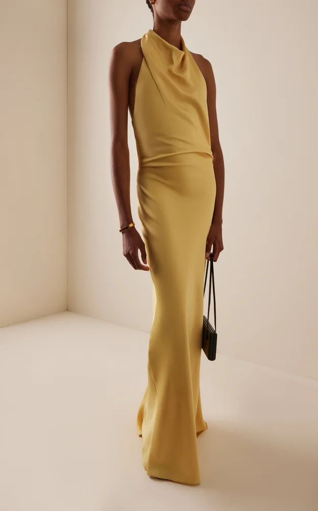 Reannon Draped Satin Gown