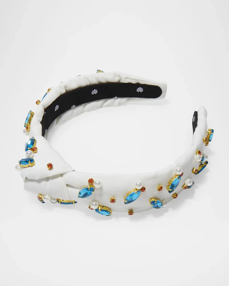 Slim Knotted Crystal-Embellished Headband