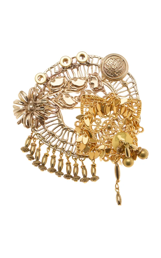 Aged Brass Pin Brooch