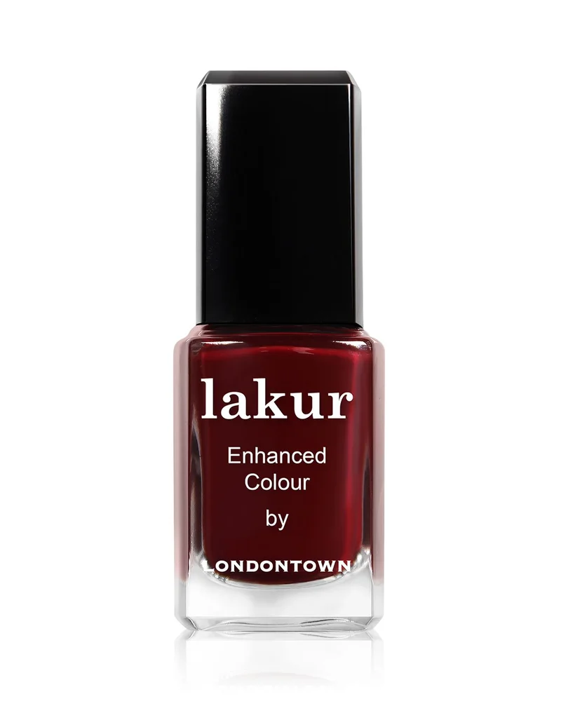 Lakur Enhanced Color Nail Polish in Lady Luck (Deep Maroon)