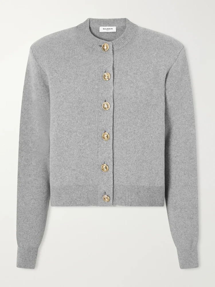 Merino wool and cashmere-blend cardigan
