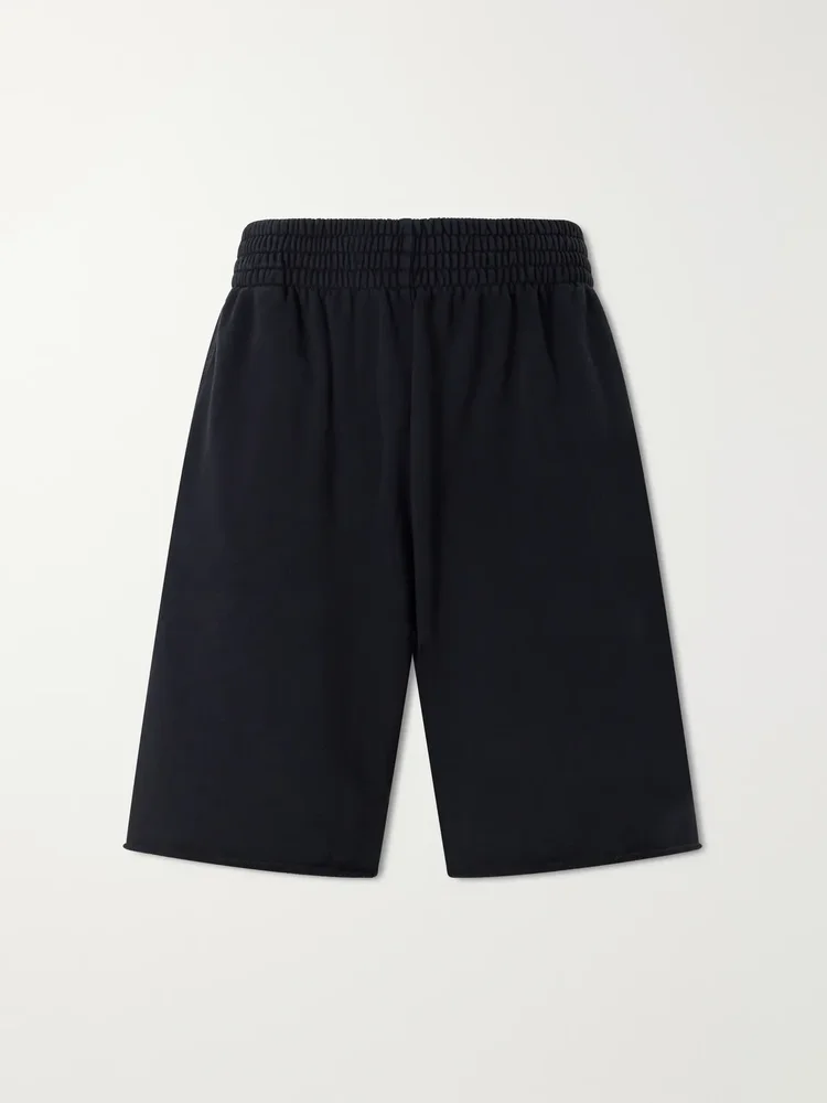Straight-Leg Logo-Embroidered Cotton-Jersey Shorts