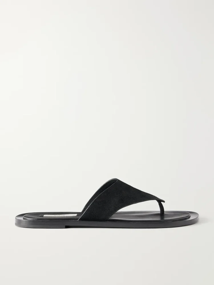 Suede thong sandals