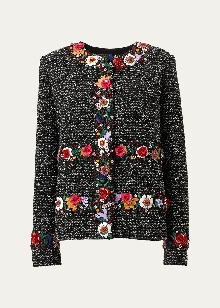 Embroidered Tweed Jacket