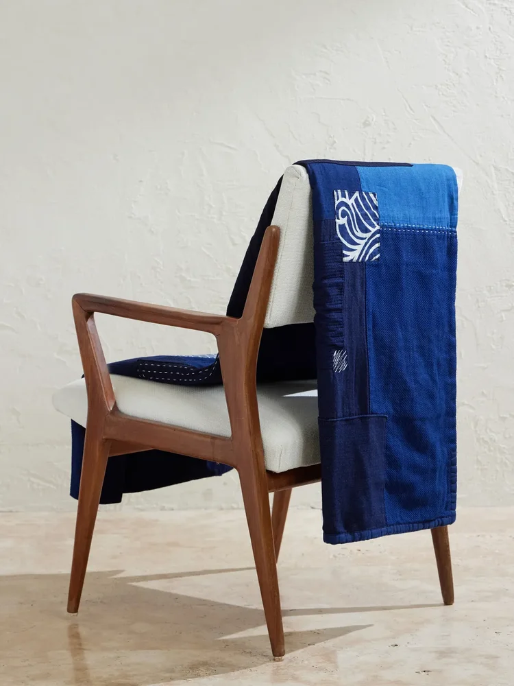Nenrin Patchwork Cotton and Linen-Blend Blanket