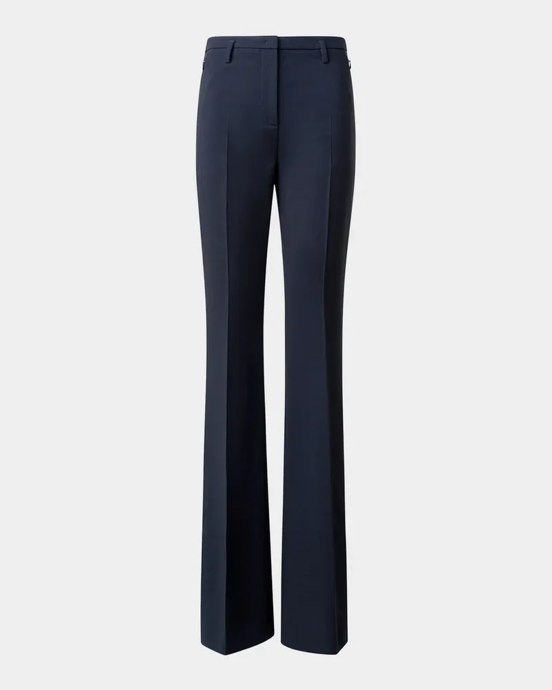 Farrah Boot-Cut Mid-Rise Wool Pants