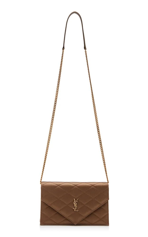 Chain Satin Matelasse Wallet