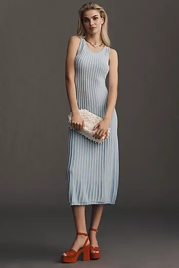 Conditions Apply Sleeveless Stripe Midi Dress