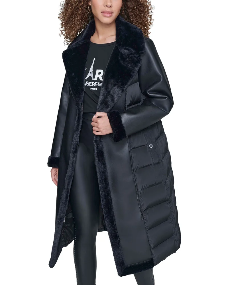 Mixed Media Puffer Coat