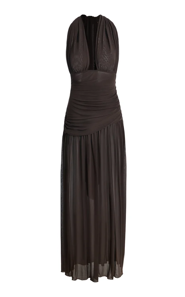 Jean Pleated Jersey Maxi Dress