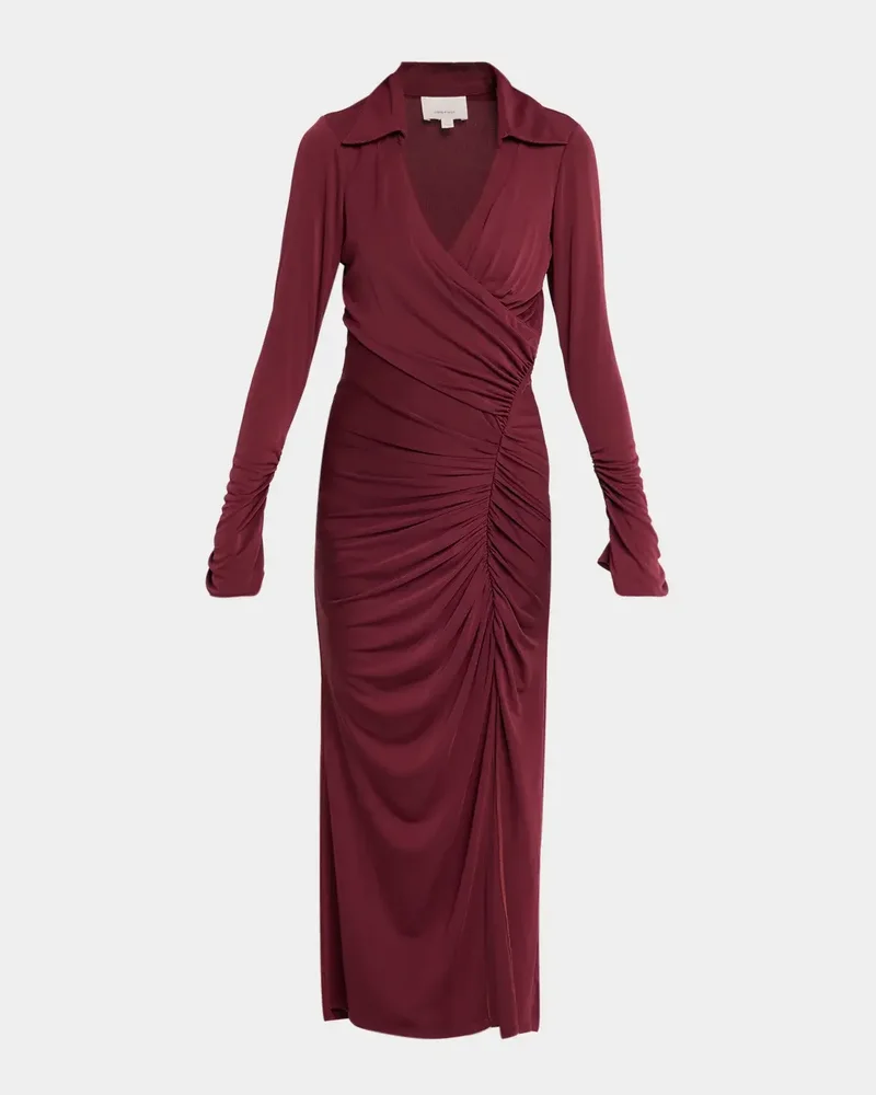 Fabia Gathered Long-Sleeve Dress