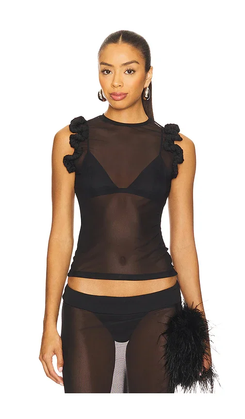 Mesh Ruffle Top nastyamasha