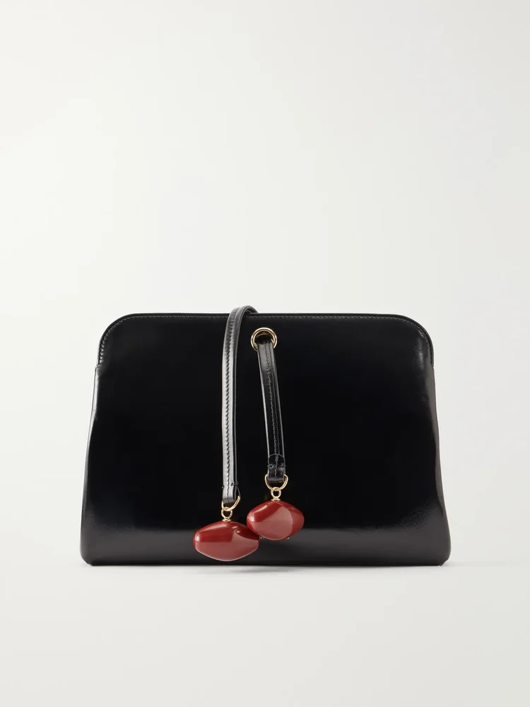 Kizette embellished leather clutch