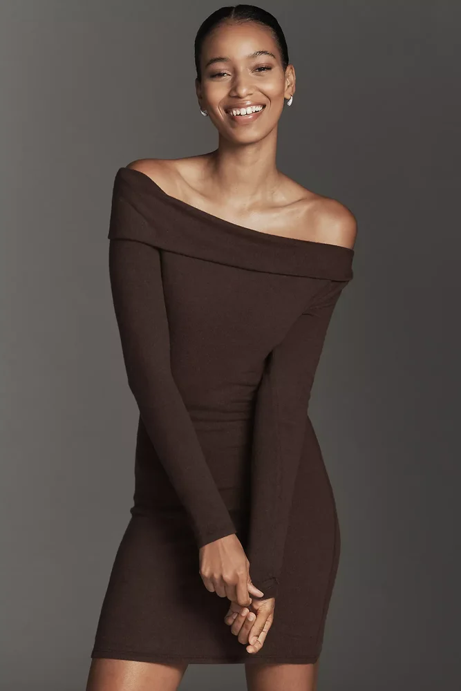 thereformation Reformation Elio Off-Shoulder Knit Mini Dress