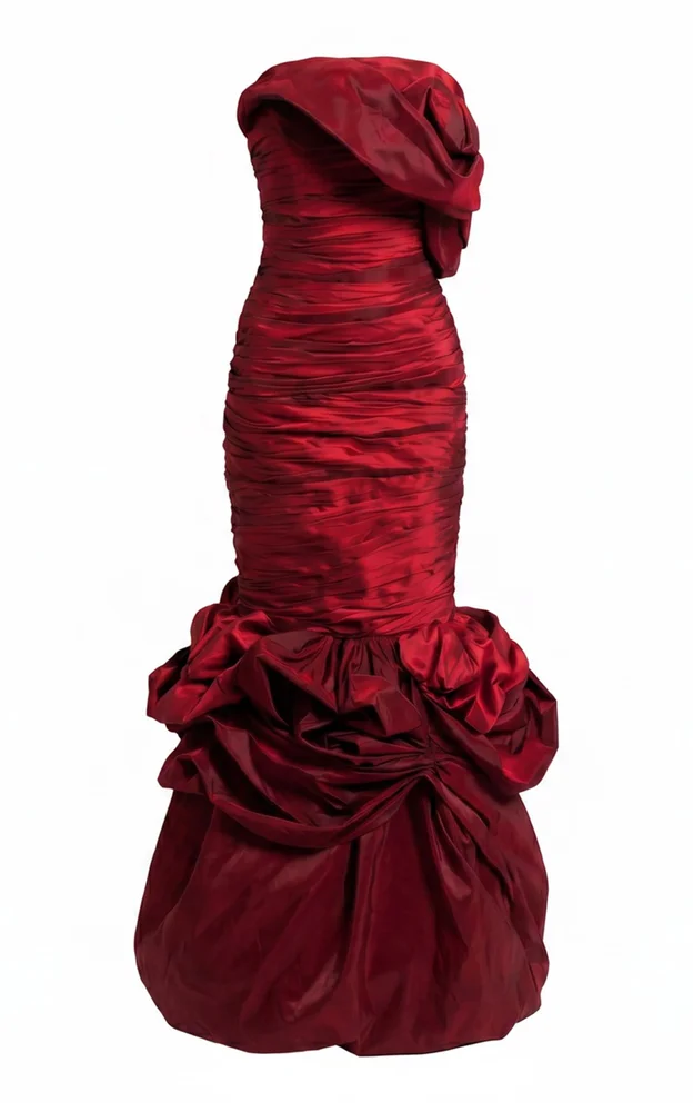 Exclusive Ruched Taffeta Gown