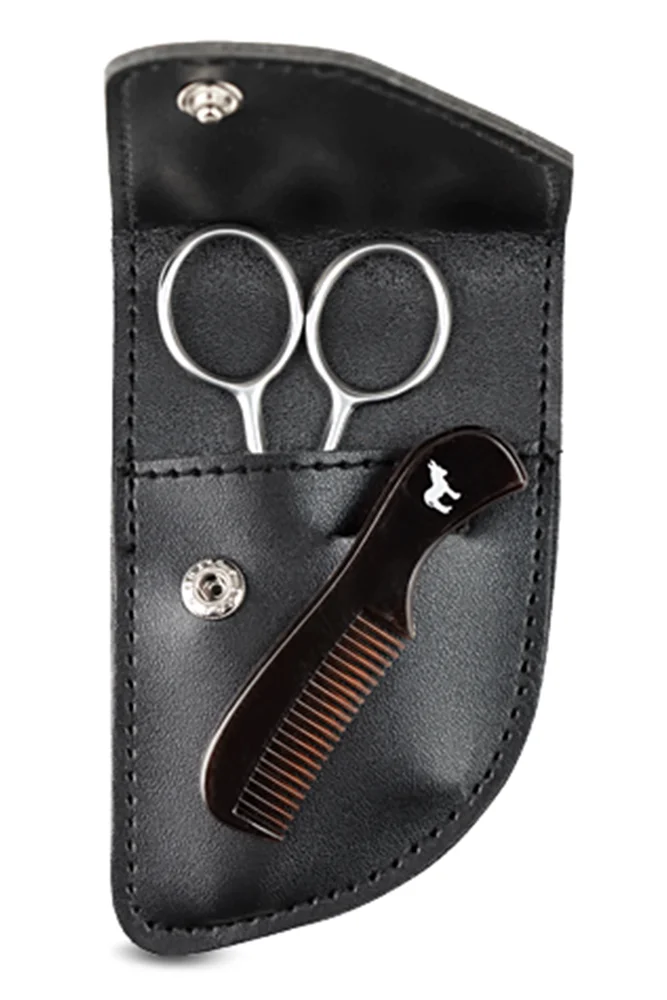 Beard Care Comb & Scissors Kit