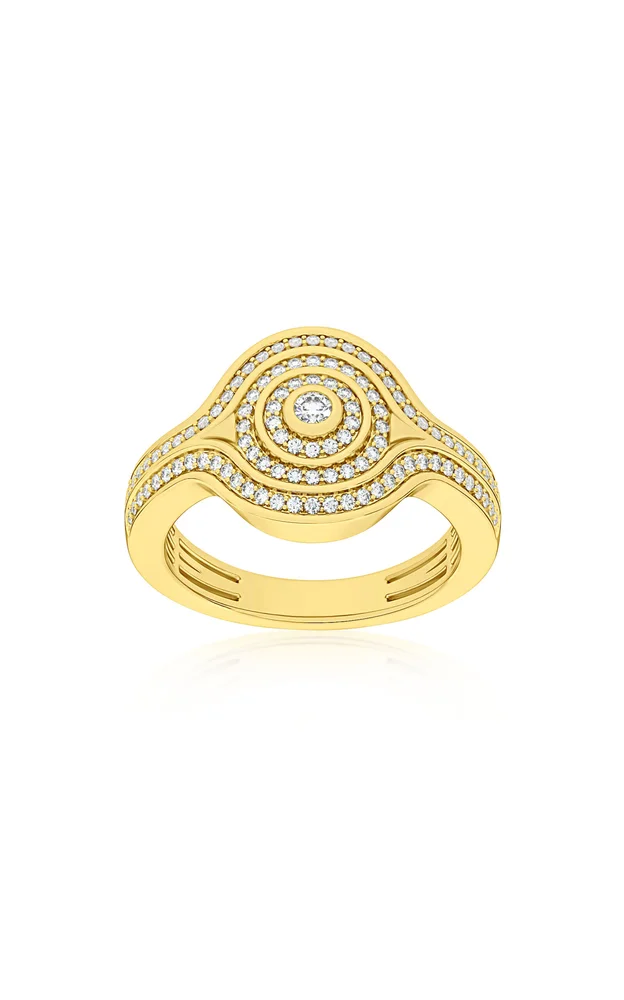 Universum 18K Yellow Gold Diamond Pinky Ring
