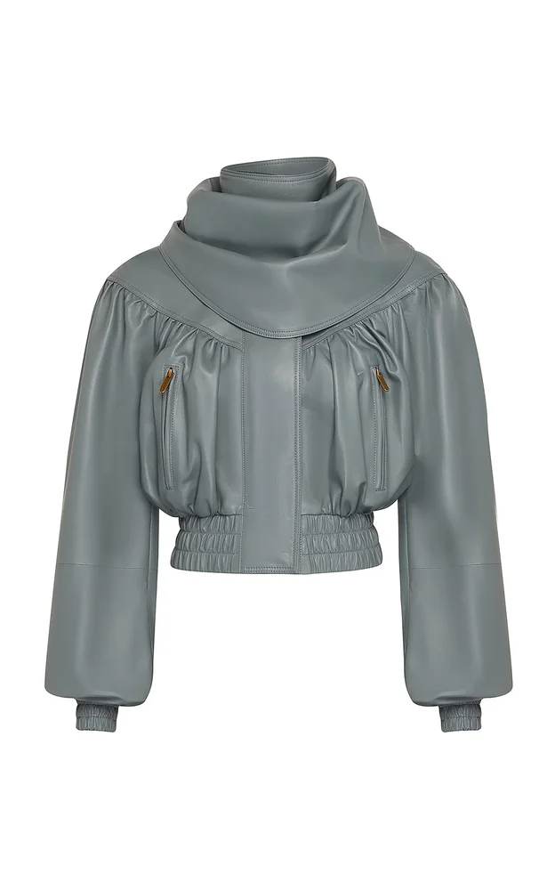Valiant Draped Leather Jacket