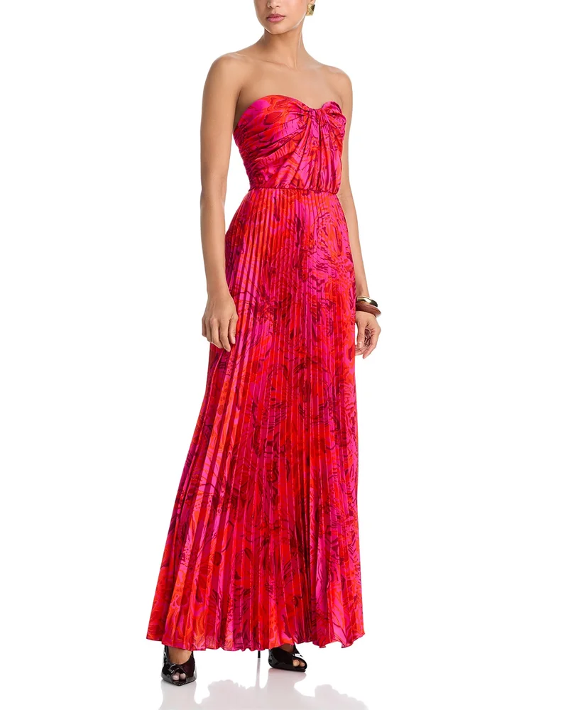 Strapless Pleated Gown - Exclusive
