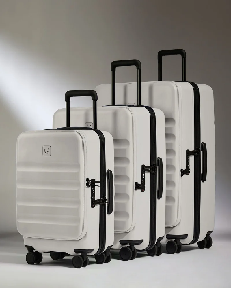 Dual Opening Luggage Set in Taupe - Icon Stripe