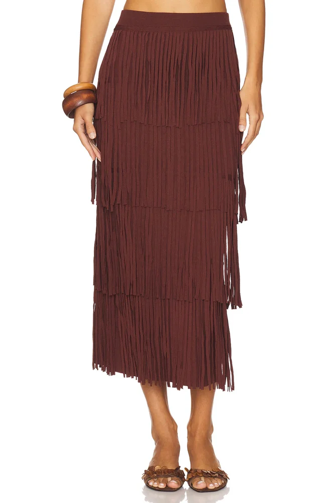 Za Za Knit Fringe Skirt