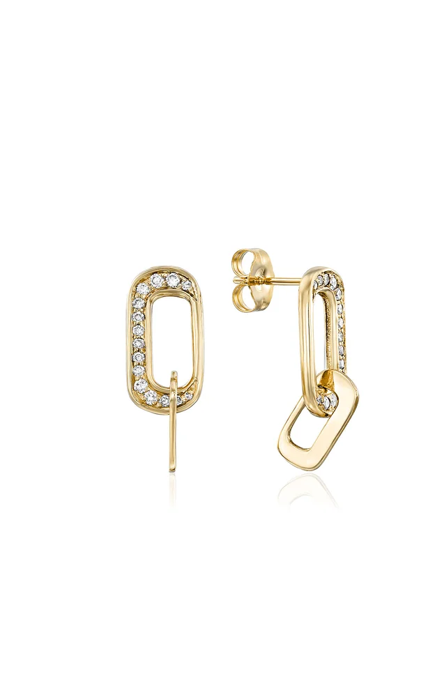 Magic 14K Yellow Gold Diamond Earrings