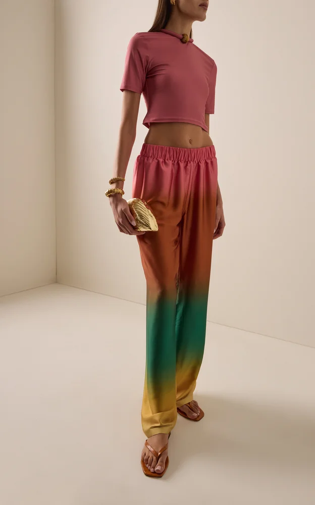 Nerea Stretch-Satin Wide-Leg Pants