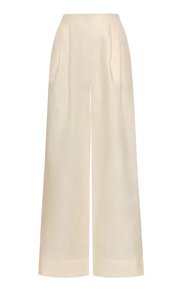 Ancestra High-Rise Linen Wide-Leg Pants